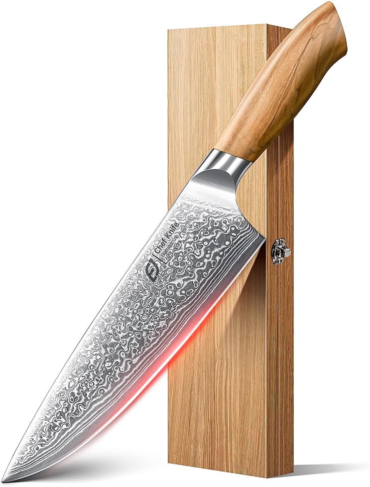 Damascus Chef Knife, 67-Layer Japanese Steel