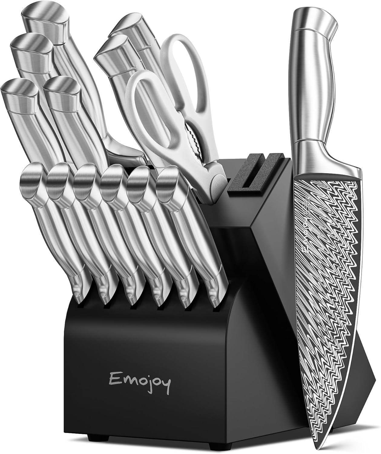 15 PCS Knife Block Set, Hollow Handle